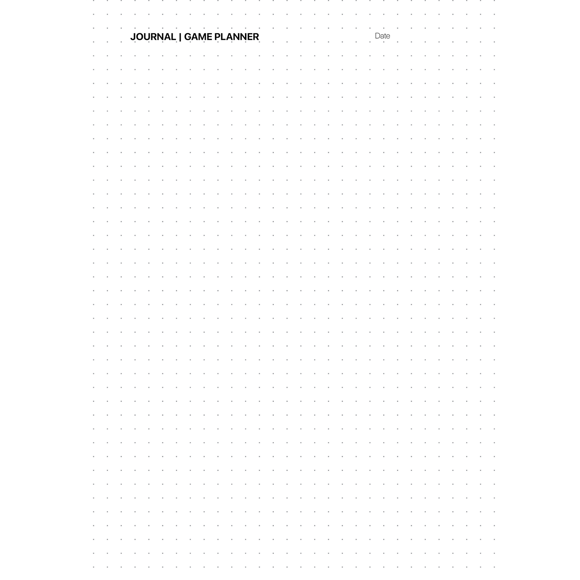 Blank page from a journal or game planner with text at the top.